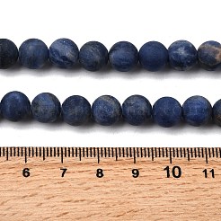 天然石ソーダライトビーズ連売り  艶消し  ラウンド  8~8.8mm  穴：1.2mm  約45~47個/連  14.57''（37cm）〜14.96''（38cm）&nbsp;G-P582-8mm-03