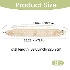 女性用イミテーションレザーレースフラワーラップウエストベルト1本  シャンパンイエロー  2262mm&nbsp;AJEW-CL0002-88A