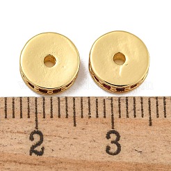 ラックメッキ真鍮製マイクロパヴェキュービックジルコニアビーズ  鉛フリー＆カドミウムフリー  18KGP本金メッキ  長持ちメッキ  ラウンド  赤ミディアム紫  8x2.5mm  穴：1.5mm&nbsp;KK-U030-28G-06