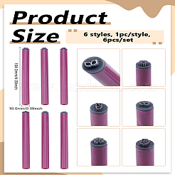 6個 6スタイル PPプラスチックネイルアートシールスタンプペンセット  ネイルプリントテンプレートツール  オールドローズ  10.4x1cm  1個/スタイル&nbsp;MRMJ-LP0004-09