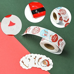 クリスマスをテーマにした長方形のプラスチック製ジッパー付きキャンディ保存袋  粘着紙ステッカーロールと紙印刷ギフトタグ付き  レッド  220x155x0.1mm&nbsp;OPP-FS0001-11