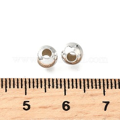 真鍮製ツルツルラウンドビーズ  継ぎビーズスペーサ  カドミウムフリー＆鉛フリー  銀  6mm  穴：2.5mm&nbsp;EC400-4S