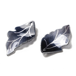 アクリルパーツ  葉  ミッドナイトブルー  26~27x14~15x2~3mm  穴：1~1.4mm&nbsp;SACR-C002-20