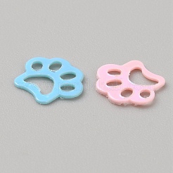 プラスチックカボション  ネイルアートの装飾の付属品  猫の足のプリント  ミックスカラー  6x7x0.2mm&nbsp;MRMJ-WH0081-60-01