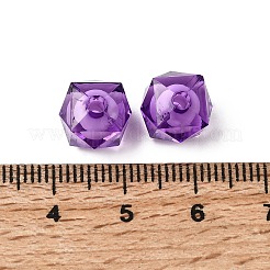 透明なアクリルビーズ  二層ビーズ  多面カットキューブ  インディゴ  10x9x9mm  穴：2mm  約1050個/500g&nbsp;TACR-S112-10mm-10