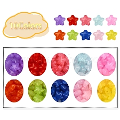 240個10色透明アクリルビーズ  模造ゼリー  五芒  ミックスカラー  10x10.5x6mm  穴：1.6mm  24個/カラー&nbsp;MACR-YW0001-89