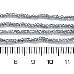 電気メッキガラスビーズセット  丸いビーズの連売り  パール光沢メッキ  多面カット  ライトブルー  2mm  穴：0.6mm  約184~193個/連  13.86~14.02''（35.2~35.6センチメートル）&nbsp;EGLA-H107-01A-PL04