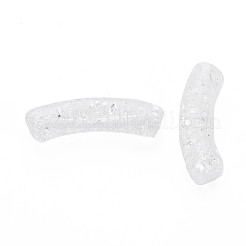 クリアクラックアクリルビーズ  カーブチューブ  ホワイト  32x8x10mm  穴：1.6mm  約330個/500g&nbsp;CACR-S009-001A-NA