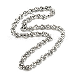 変色しない304ステンレススチールローロチェーンネックレス  カニカン付き  ステンレス鋼色  19.65インチ（49.9cm）&nbsp;NJEW-F297-02P