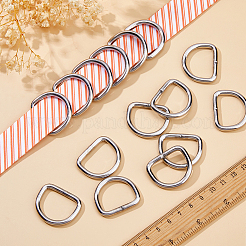 20個の鉄のdリング  バックル留め金  ウェビング用  ストラップバッグ  服飾材料  プラチナ  34x28.5x4mm&nbsp;IFIN-DC0001-10