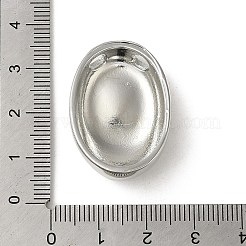 真鍮ビーズ  カドミウムフリー＆鉛フリー  オーバル  プラチナ  32x21.5x10mm  穴：4.5x2.8mm&nbsp;KK-D098-02P