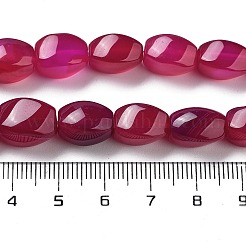 天然石瑪瑙ビーズ連売り  染め＆加熱  ツイスト  赤ミディアム紫  12x8x8mm  穴：1.2mm  約33個/連  16.34''（41.5センチメートル）&nbsp;G-G172-01E