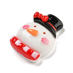 クリスマス不透明樹脂デコデンカボション  雪だるま  25.5x19x8.5mm&nbsp;RESI-U006-04D