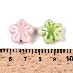 釉薬をかけた磁器ビーズ  光沢のあるセラミックビーズ  花  ミックスカラー  16.5x17.5x8.5mm  穴：2mm&nbsp;PORC-M539-02-A