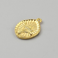 合金エナメルチャーム  花とオーバル  ゴールドカラー  オレンジ  22x16x2mm  穴：1.4mm&nbsp;FIND-WH20032-61C