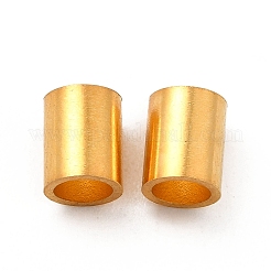 304ステンレススチールビーズ  コラム  24KGP本金メッキ  5x4mm  穴：3mm&nbsp;STAS-P320-10A-G