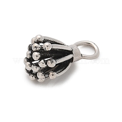 スターリングシルバーのタンポポの花のチャーム925個  アンティークシルバー  14x8.5x8.5mm  穴：3mm&nbsp;STER-D300-25AS