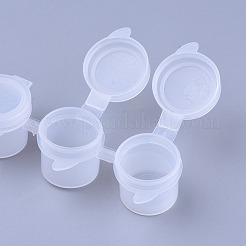 プラスチックペイントポットストリップ  蓋付き5ml 6ポットミニ空のペイントカップ  美術工芸用水彩顔料  透明  17.2x3.3x2.15cm&nbsp;X-TOOL-E005-61