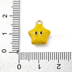 合金エナメルチャーム  星のチャーム  ゴールドカラー  ゴールド  13.5x11.5x4mm  穴：1.4mm&nbsp;ENAM-E362-11A