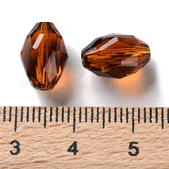 K9ガラス  模造オーストリアクリスタルビーズ  多面カット  オーバル  シエナ  11x8x7mm  穴：1.2mm&nbsp;GLAA-R001-02A
