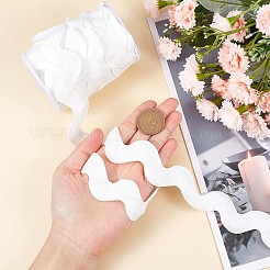 10 ヤードのポリエステルウェーブフリンジ トリム リボン  ウェーブベンディングレーストリム  衣類の縫製やアートクラフトの装飾に  ホワイト  3/4~1-3/8インチ（20~34mm）&nbsp;OCOR-GF0002-49E