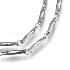 変色しにくい304ステンレススチールリンクチェーン  ハンダ付け  長方形  ステンレス鋼色  11x2.5x2mm&nbsp;STAS-P219-67