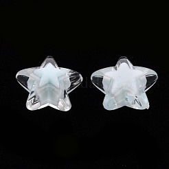 透明なアクリルビーズ  二層ビーズ  スター  ライトブルー  15.5x16x9.5mm  穴：3mm  約569個/500g&nbsp;TACR-S152-11A-10