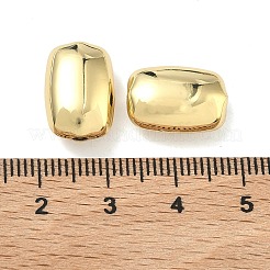 長方形の真鍮ビーズ  カドミウムフリー＆鉛フリー  長持ちメッキ  ラックめっき  18KGP本金メッキ  15x10x7mm  穴：2.5mm&nbsp;KK-G555-02G