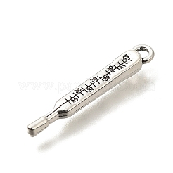 合金のチベット風チャーム  カドミウムフリー＆鉛フリー  温度計  アンティークシルバー  26x4x2mm  穴：1.5mm  約531個/500g&nbsp;FIND-G078-09AS