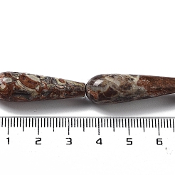 ナチュラルウェルスストーンジャスパービーズ連売り  ティアドロップ  30~30.5x10~10.5mm  穴：1.4mm  約6個/連  7.13~7.20インチ（18.1~18.3cm）&nbsp;G-P528-H13-01