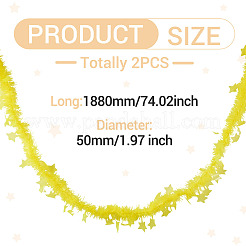 パーティー、結婚式のお祝い、小道具、装飾用のペットリボン  きいろ  1880x50mm&nbsp;DIY-TADJ0001-01C