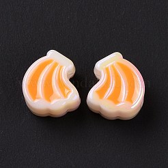 UVメッキレインボー虹色アクリルヨーロピアンビーズ  大穴ビーズ  エナメル  バナナ  ミックスカラー  12x11.2x7.2mm  穴：4mm&nbsp;SACR-E009-24