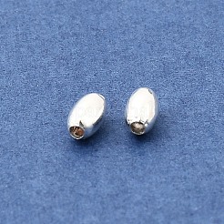 真鍮ビーズ  ライス  銀  5.5x3.5mm  穴：1mm&nbsp;KK-P344-07S