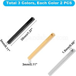 304ステンレスペンダント  バー  ミックスカラー  35x3x3mm  穴：1.5mm  6個/箱&nbsp;STAS-UN0011-18