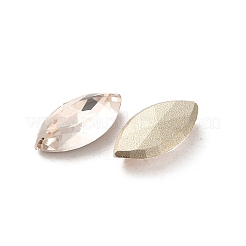 ガラスラインストーンカボション  ポイントバック＆バックメッキ  多面カット  馬の目  ライトピーチ  10x5x3mm&nbsp;RGLA-P037-09B-D261