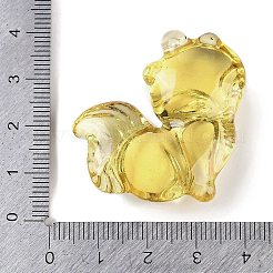 ガラスチャーム  キツネのチャーム  ミックスカラー  36.5x34.5x12mm  穴：0.8mm&nbsp;GLAA-G121-03