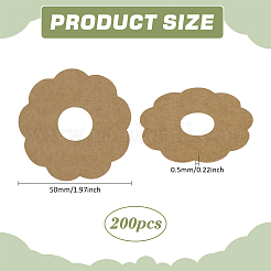 紙製ワイングラスチャーム  ブランクのゴブレットマーカー  花  淡い茶色  50x0.5mm&nbsp;DIY-WH0060-46A-02