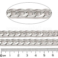 アルミカーブチェーン  溶接されていない  スプールで  プラチナ  11x7.5x2mm  約32.81フィート（10m）/ロール&nbsp;CHA-C002-09P