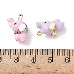 合金エナメルチャーム  象のチャーム  プラチナ·ゴールデン  ミックスカラー  18x11x8mm  穴：1.4mm&nbsp;ENAM-F156-08