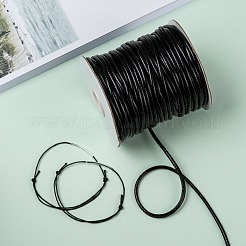 韓国のワックスポリエステルコード  ブラック  3mm  約47ヤード/ロール&nbsp;YC-R001-506