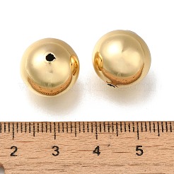 ラックメッキ真鍮製ビーズ  長持ちメッキ  鉛フリー＆カドミウムフリー  ラウンド  18KGP本金メッキ  14mm  穴：1.8mm&nbsp;X-KK-K373-08G-G