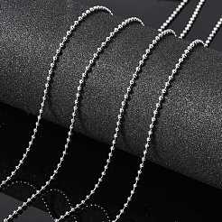 変色しにくい201ステンレススチールボールチェーン（スプール付き）  ステンレス鋼色  2.0mm  約328.08フィート（100m）/ロール&nbsp;CHS-R008-19-100m