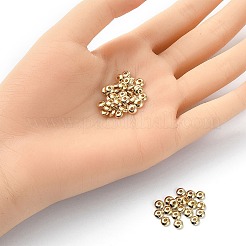 Ccbプラスチックスペーサービーズ  そろばん  ゴールドカラー  5x2mm  穴：1.4mm&nbsp;CCB-YW0001-15