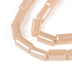 ジェイド風ガラスビーズ連売り  直方体の  多面カット  バリーウッド  6.5~7x3.5x3.5mm  穴：0.8~1mm  約79個/連  20.47~21.46''（52~54.5センチメートル）&nbsp;GLAA-T030-06A