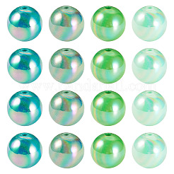 20個 4色UVメッキ不透明アクリルビーズ  ABカラーメッキ  ラウンド  ミックスカラー  20x19mm  穴：2~3mm  5個/カラー&nbsp;MACR-TADJ0001-03A