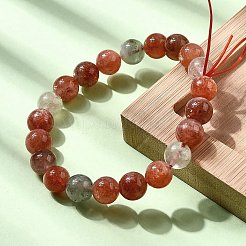 天然サンストーンラウンドビーズストレッチブレスレット（女性用）  混合サイズ  内径：2-1/4~2-3/8インチ（5.7~6.1cm）  ビーズ：6~10mm  約4~6個/100g&nbsp;BJEW-L712-A04