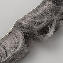 高温ファイバー人形のヘア前髪  DIY人形製作用品  グレー  980~1000x50mm&nbsp;DIY-WH0588-95C