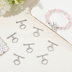 真鍮マイクロパヴェクリアキュービックジルコニアマンテル10個  雲  プラチナ  22mm  バー：25x5x3mm  穴：1.2mm  ペンダント：16x15x2mm  穴：1.2mm&nbsp;KK-BBC0021-02P
