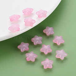 透明なアクリルビーズ  模造ゼリー  スター  ピンク  10x10.5x6mm  穴：1.6mm&nbsp;LS-X-MACR-S373-26E-08