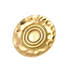 女性用304ステンレススチール調節可能なカフリング  ラウンド  ゴールドカラー  内径: 調節可能  ラウンド：32mm&nbsp;RJEW-F187-01G